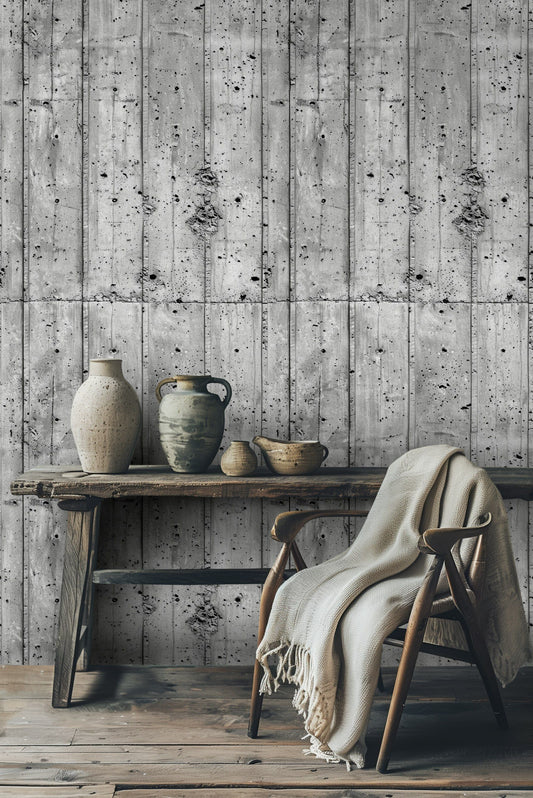 Rustic Wood Plank Wallpaper Gray Faux Wood Wall Mural