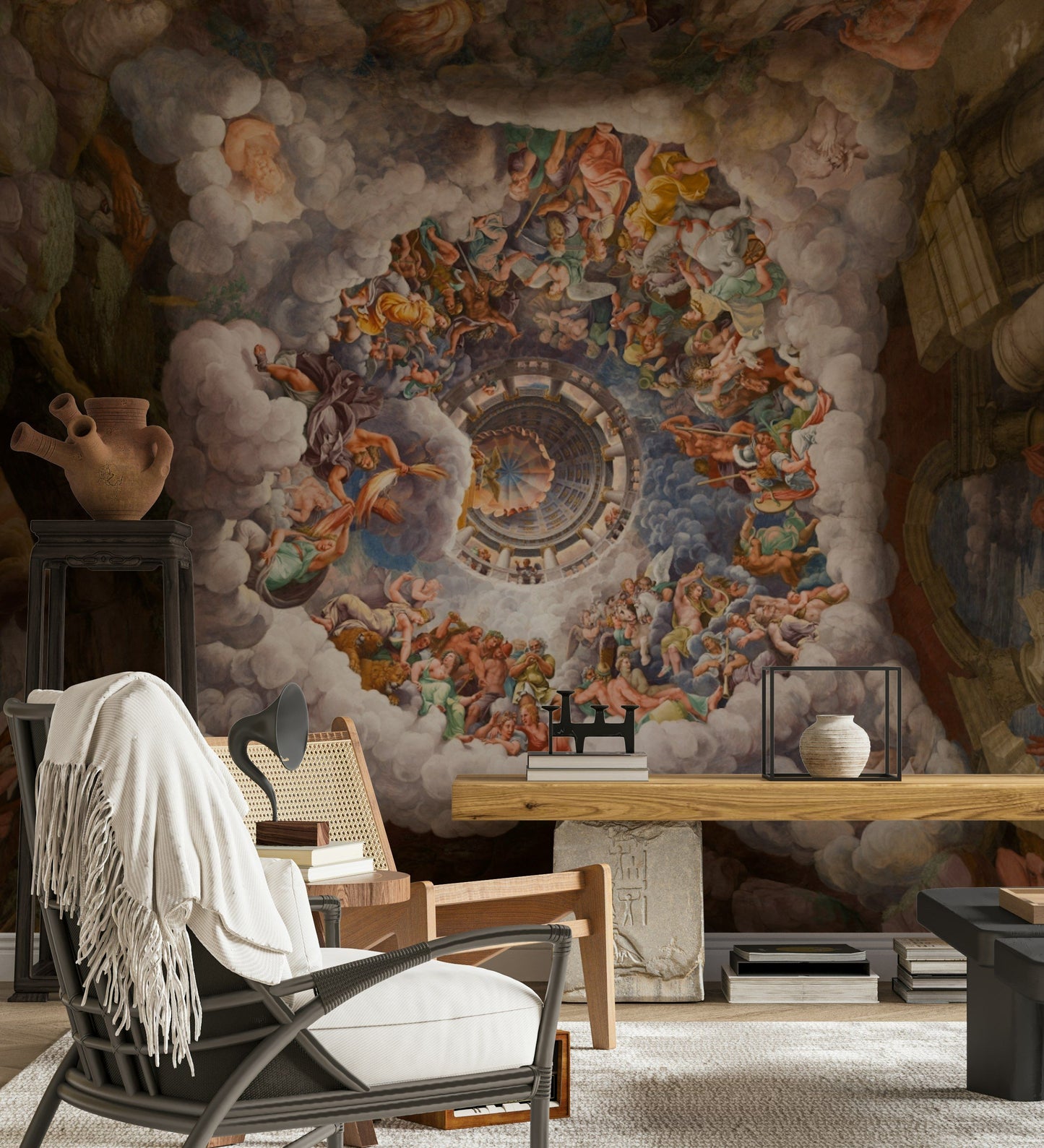 Fresco Ceiling Wallpaper Renaissance Italian Dome Wall Mural