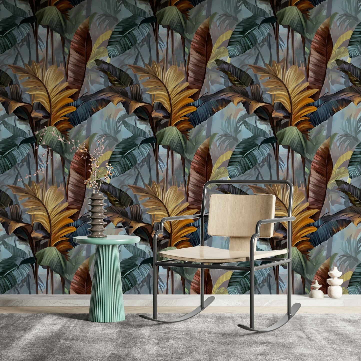 Tropical Foliage Wallpaper Big Leaves Wall Mural