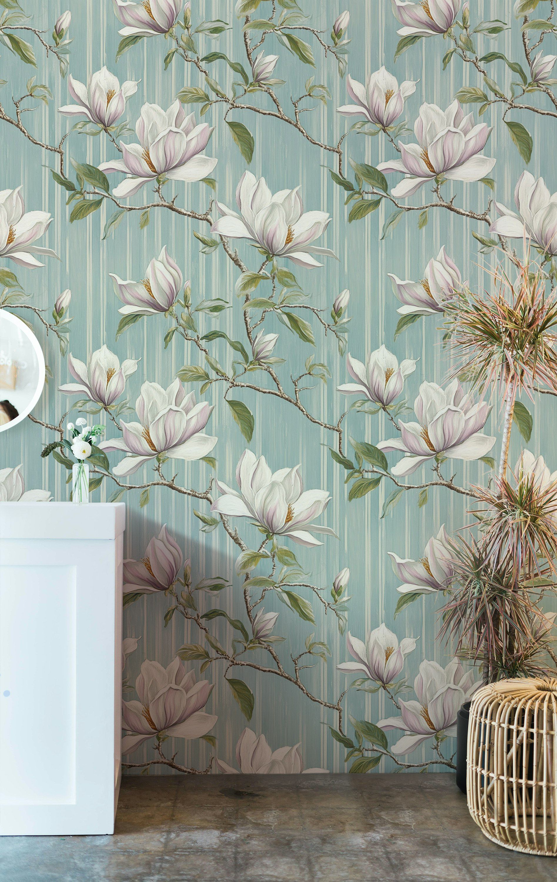 Soft Blue Magnolia Blossom Wallpaper