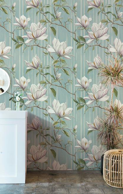 Soft Blue Magnolia Blossom Wallpaper