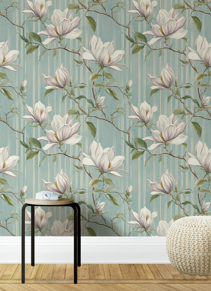 Soft Blue Magnolia Blossom Wallpaper