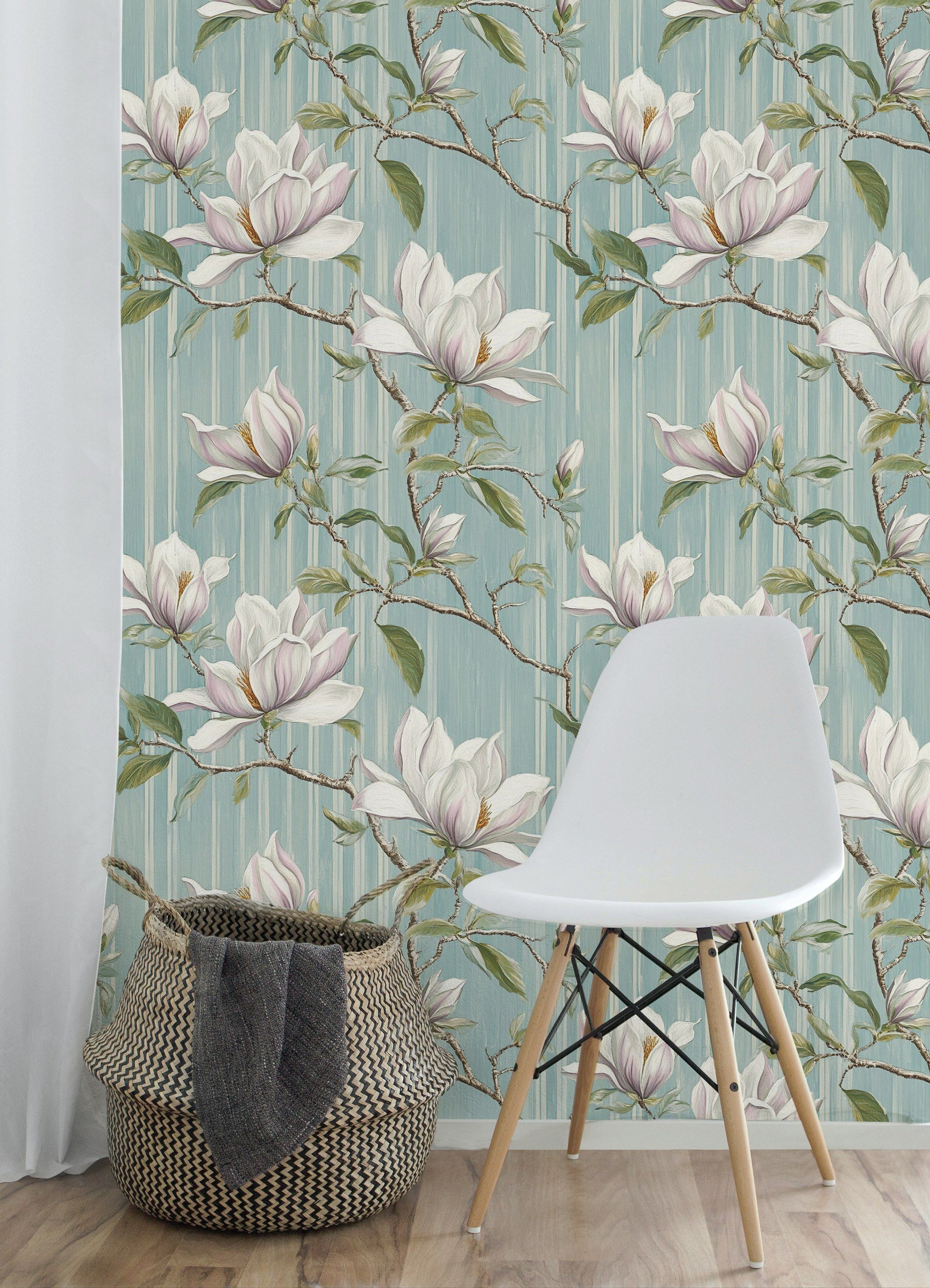 Soft Blue Magnolia Blossom Wallpaper