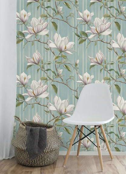 Soft Blue Magnolia Blossom Wallpaper
