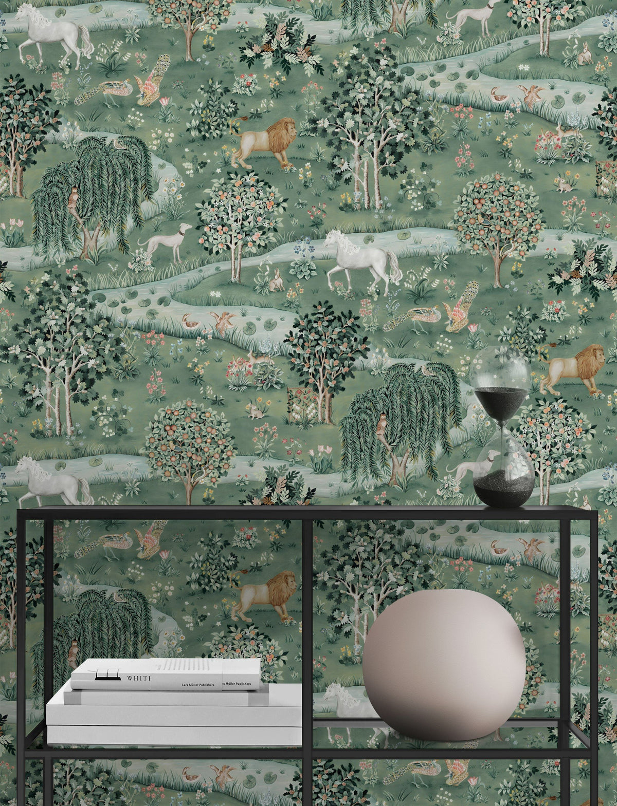 Woodland Animals Wallpaper Green Pastoral Landscape Wall Mural – Ready-to-Ship Outlet