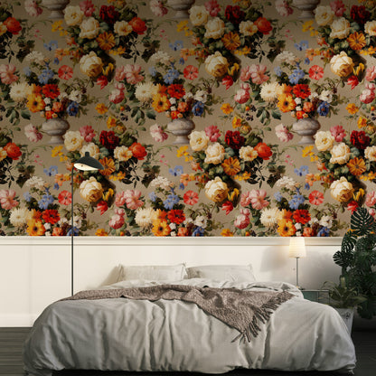 Vintage Multicolor Floral Bouquet Wallpaper
