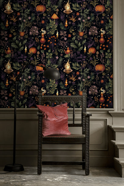 Dark Fantasy Botanical Magic Wallpaper
