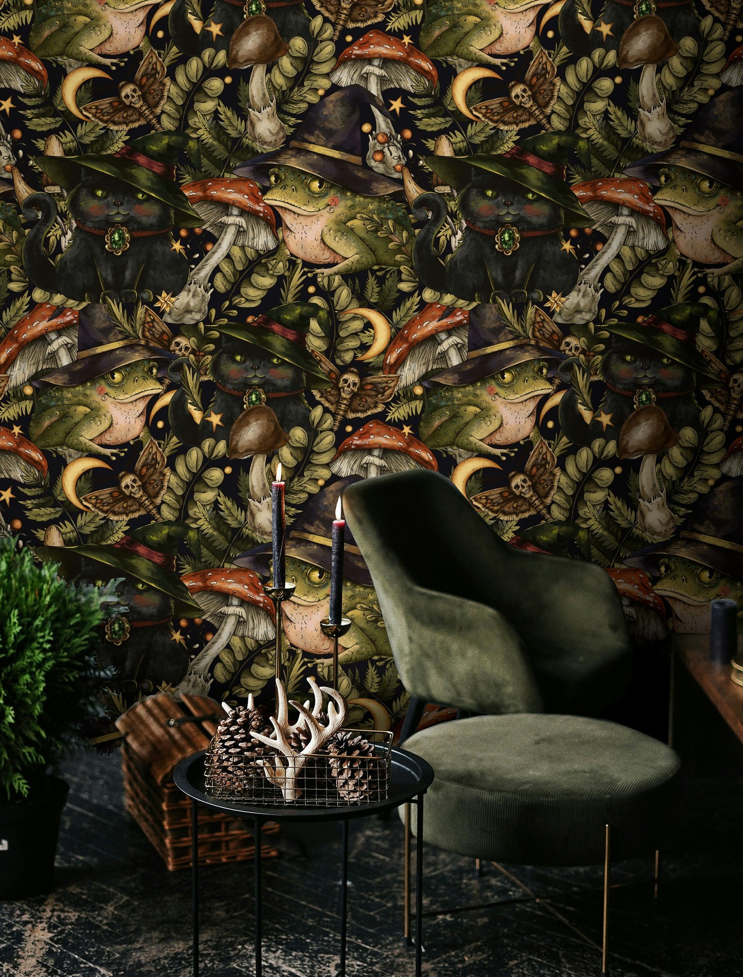 Halloween Wallpaper Magical Forest Wall Mural Gothic Mushroom