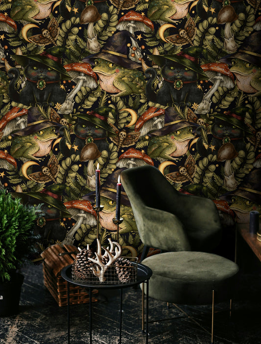 Halloween Wallpaper Magical Forest Wall Mural Gothic Mushroom