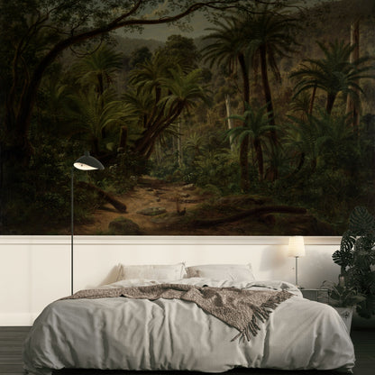 Dark Jungle Fern Oversized Wall Mural