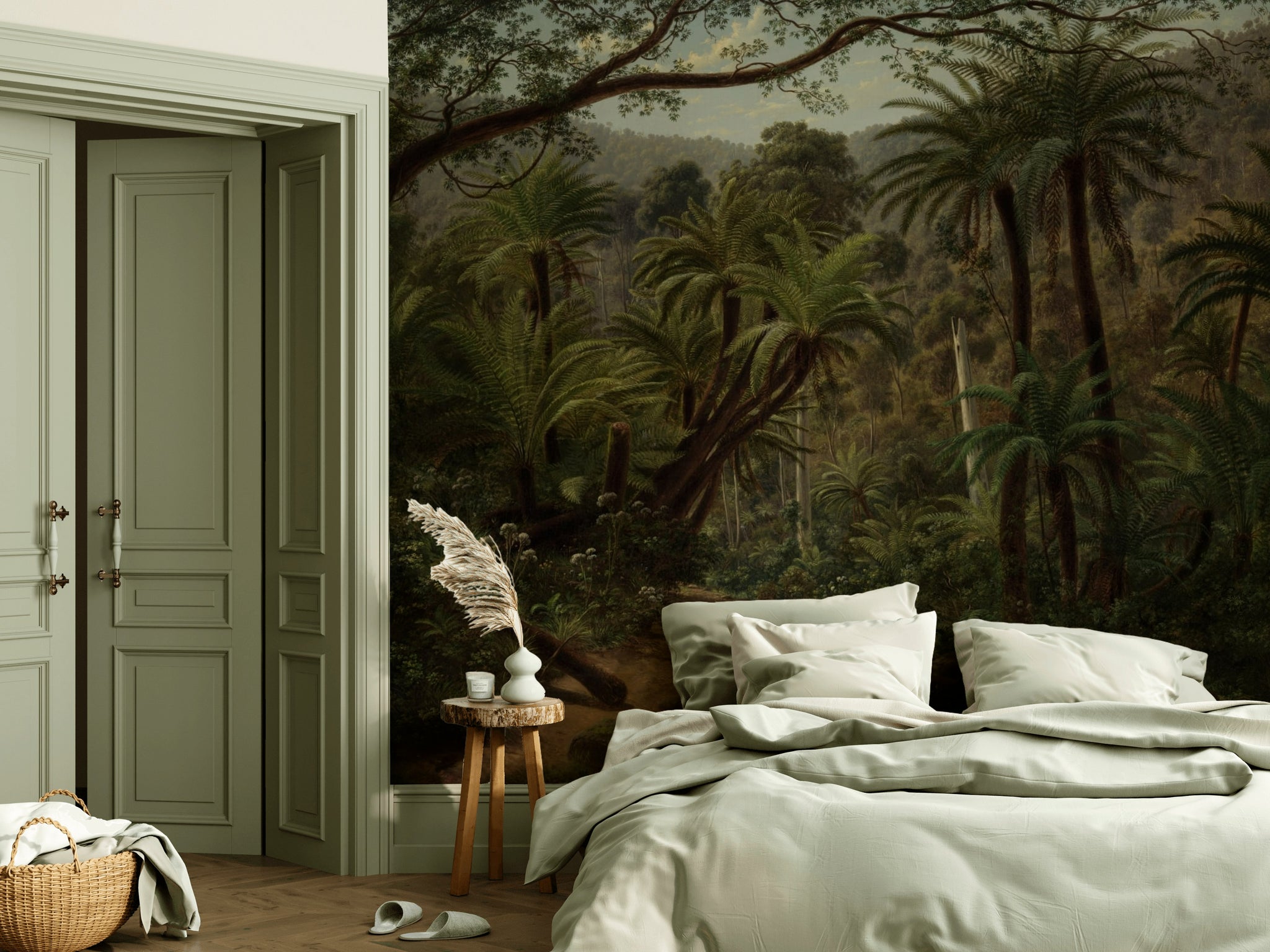 Dark Jungle Fern Oversized Wall Mural