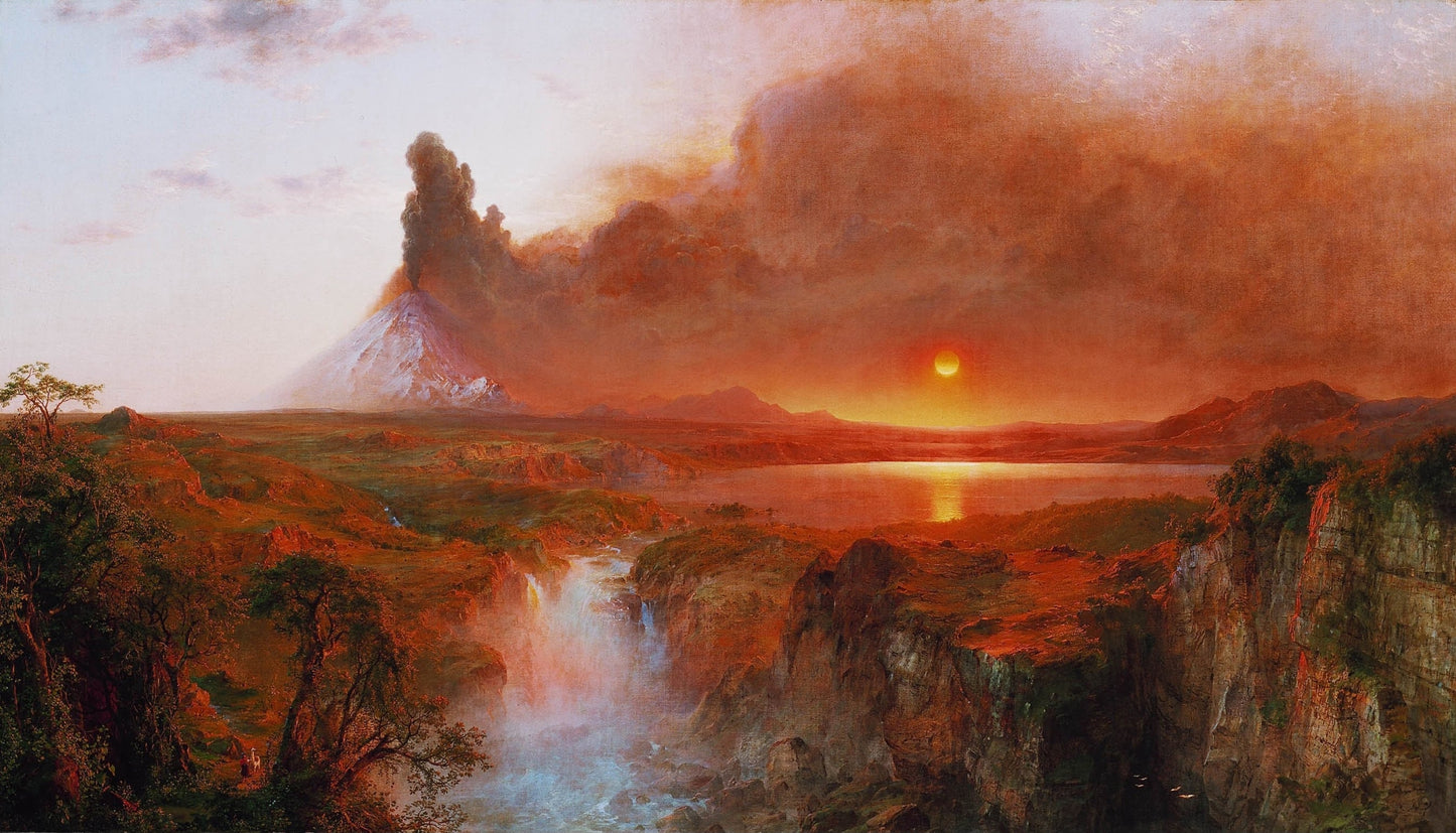 Volcano Sunset Wallpaper Dramatic Landscape Wall Mural
