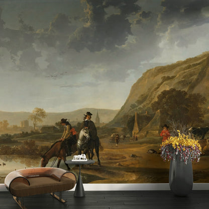 Vintage Scenic Landscape Horse Riding Wall Mural