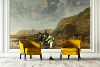 Vintage Scenic Landscape Horse Riding Wall Mural
