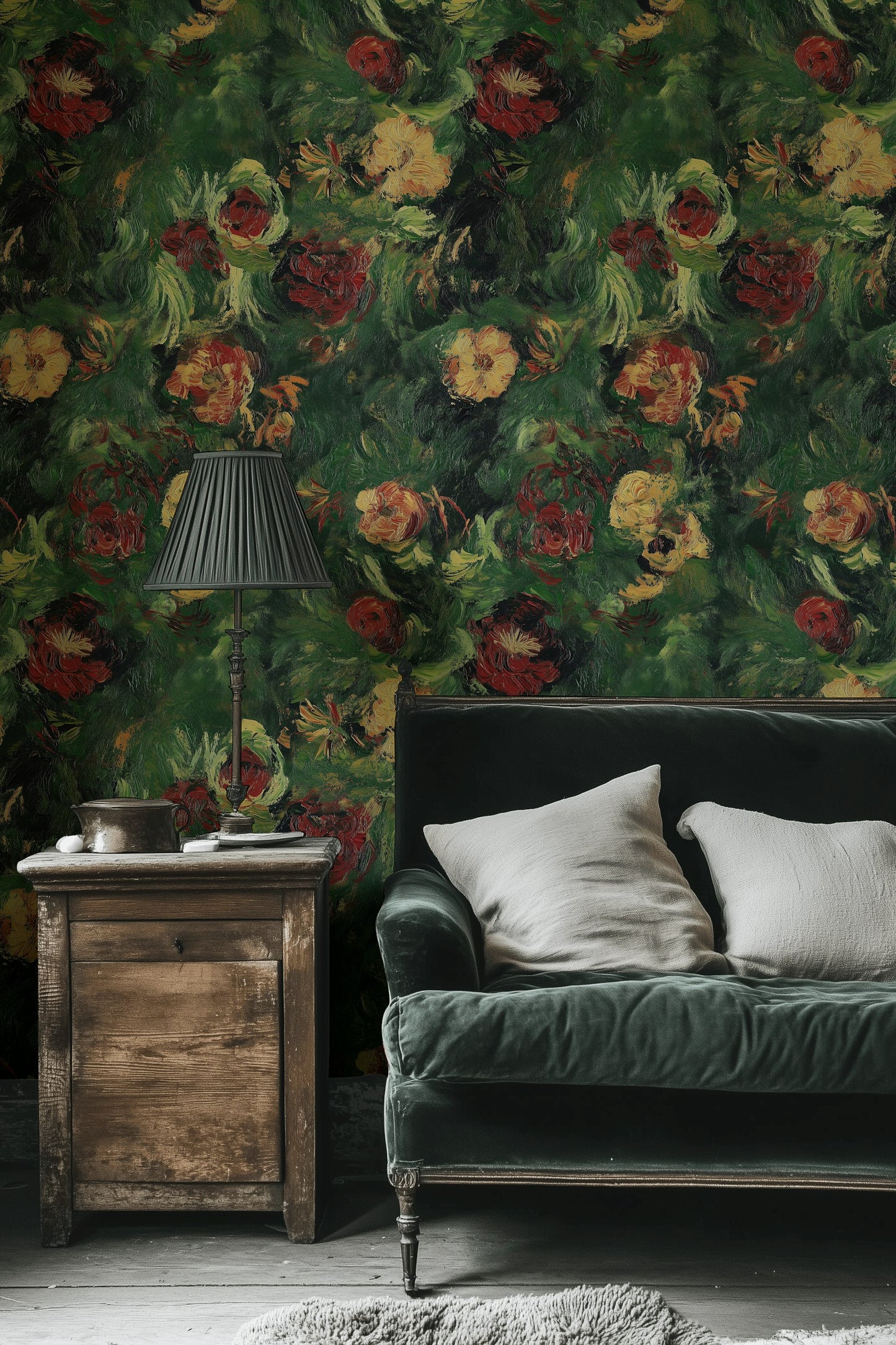 Impressionist Floral Wallpaper Bold Artistic Design
