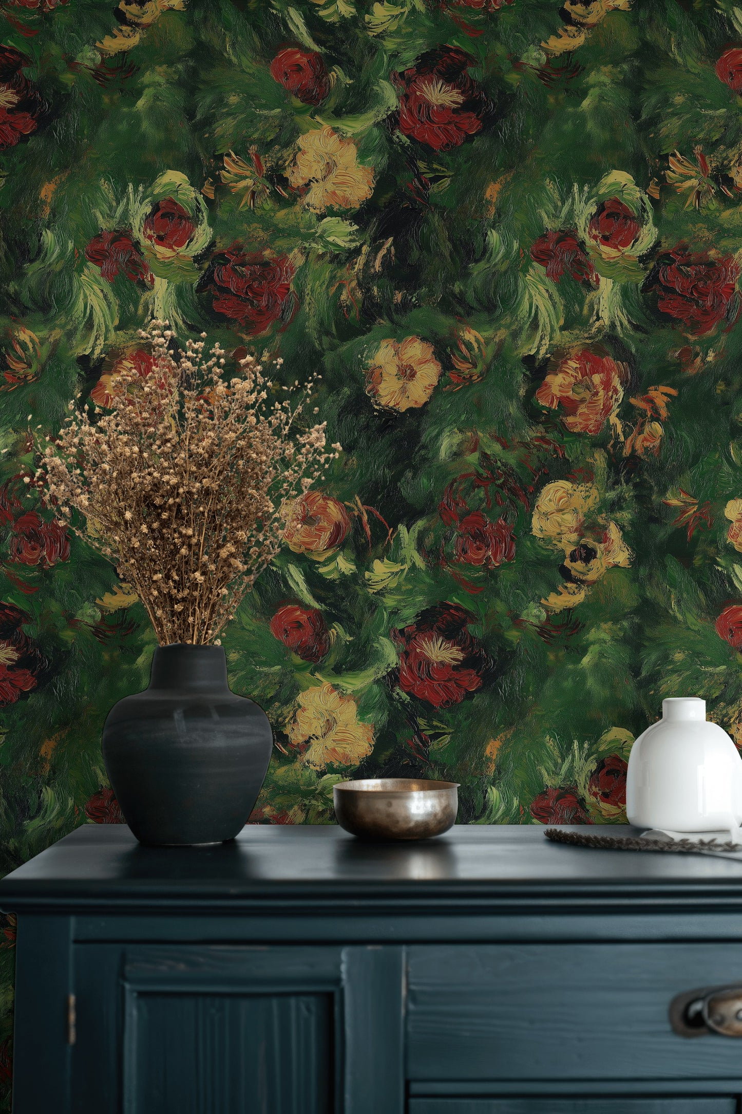 Impressionist Floral Wallpaper Bold Artistic Design