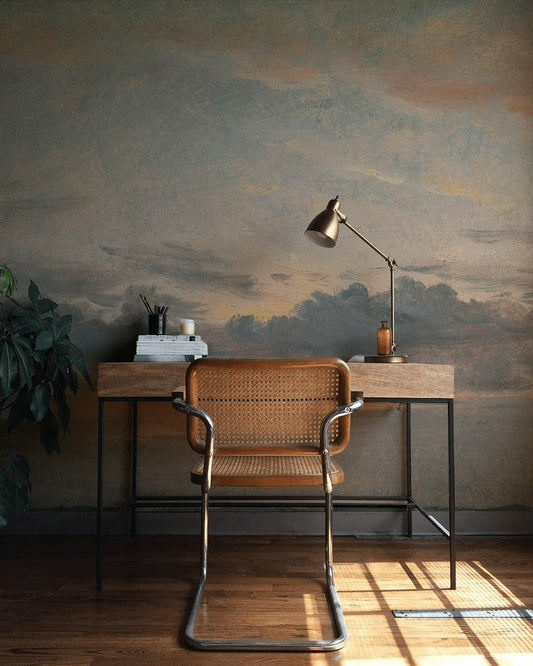 Cloudy Sky Wallpaper Soft Pastel Horizon Wall Mural