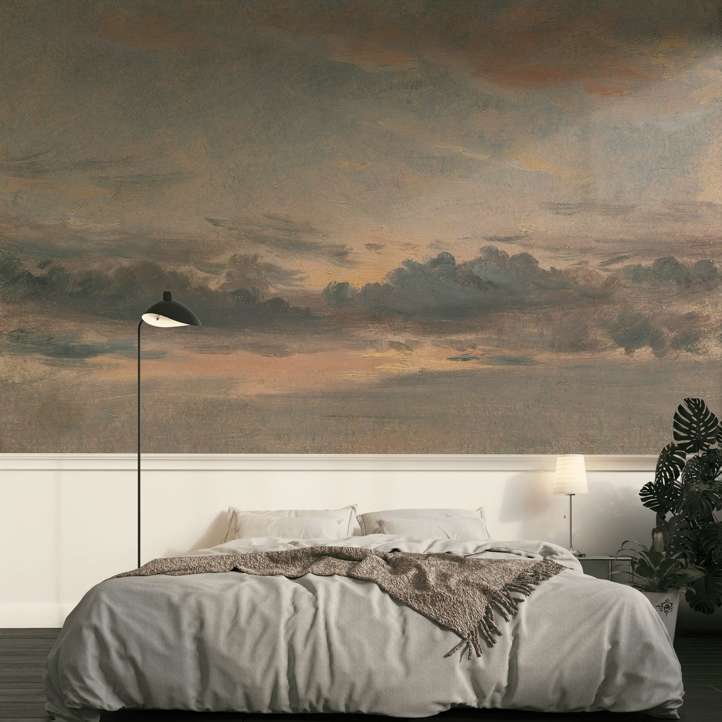 Cloudy Sky Wallpaper Soft Pastel Horizon Wall Mural