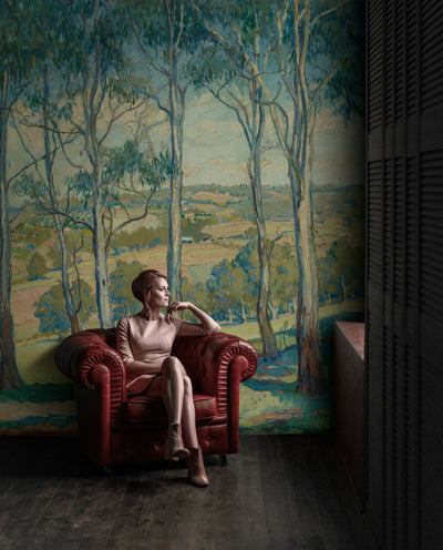 Vintage Art Forest Landscape Wall Mural