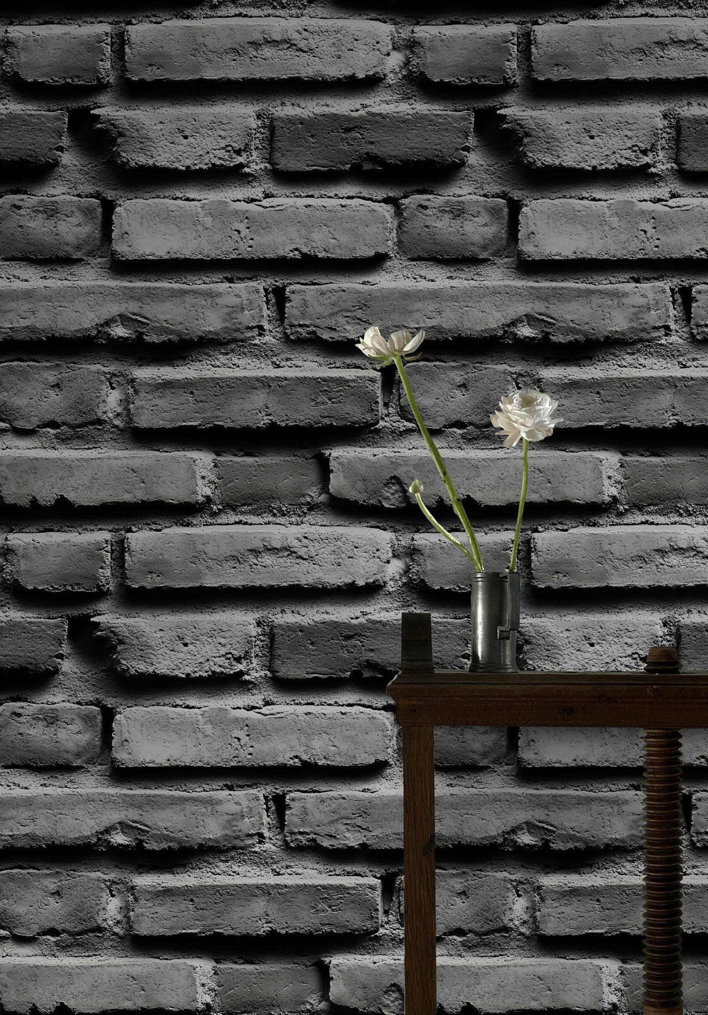 Urban Industrial Gray Brick Wallpaper Removable Wall Mural