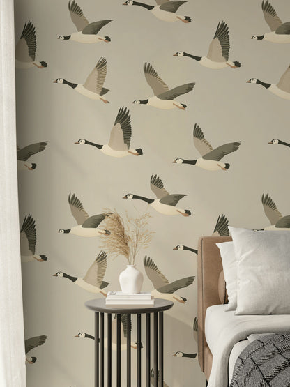 Neutral Beige Flying Geese Wallpaper