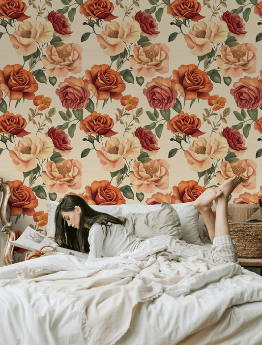 Vivid Floral & Butterfly Wallpaper Wall Mural
