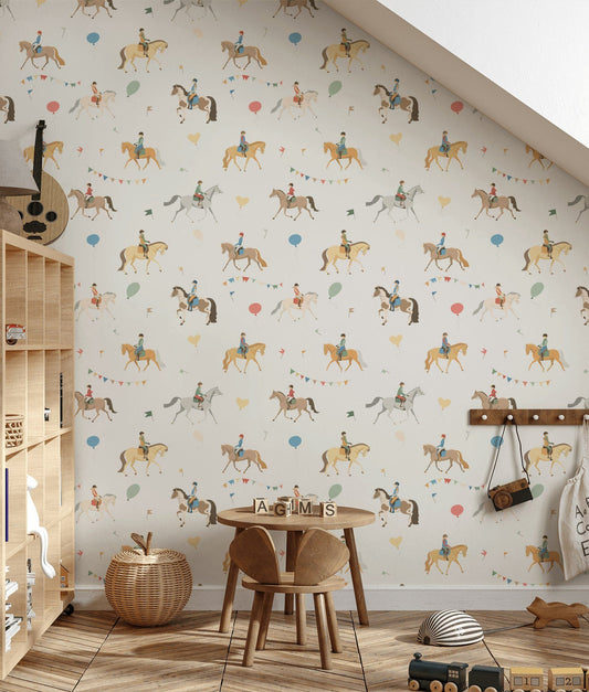 Horse Riding Kids Wallpaper Equestrian Nursery Wall Mural