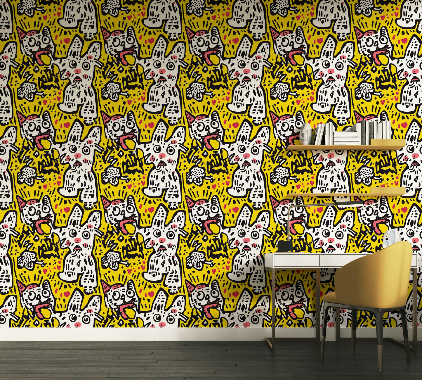 Cartoon Cat Wallpaper Pop Art Mural Graphic Wall Decor