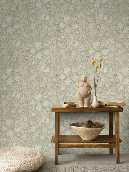 Vintage Floral Wallpaper Sage Botanical Vines Wall Mural