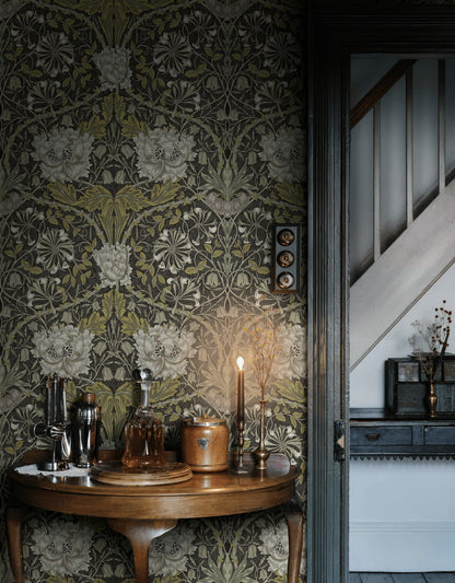 Vintage Floral Wallpaper Dark Botanical Vine Pattern Wall Mural