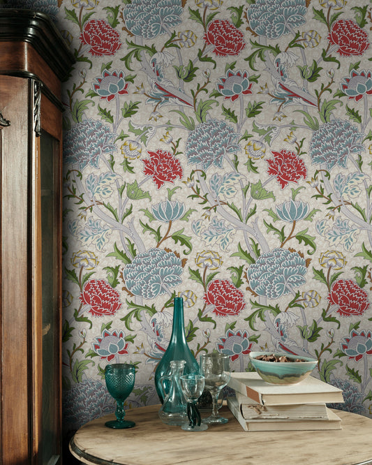 Vintage Floral Wallpaper Chinoiserie Birds Pattern Wall Mural