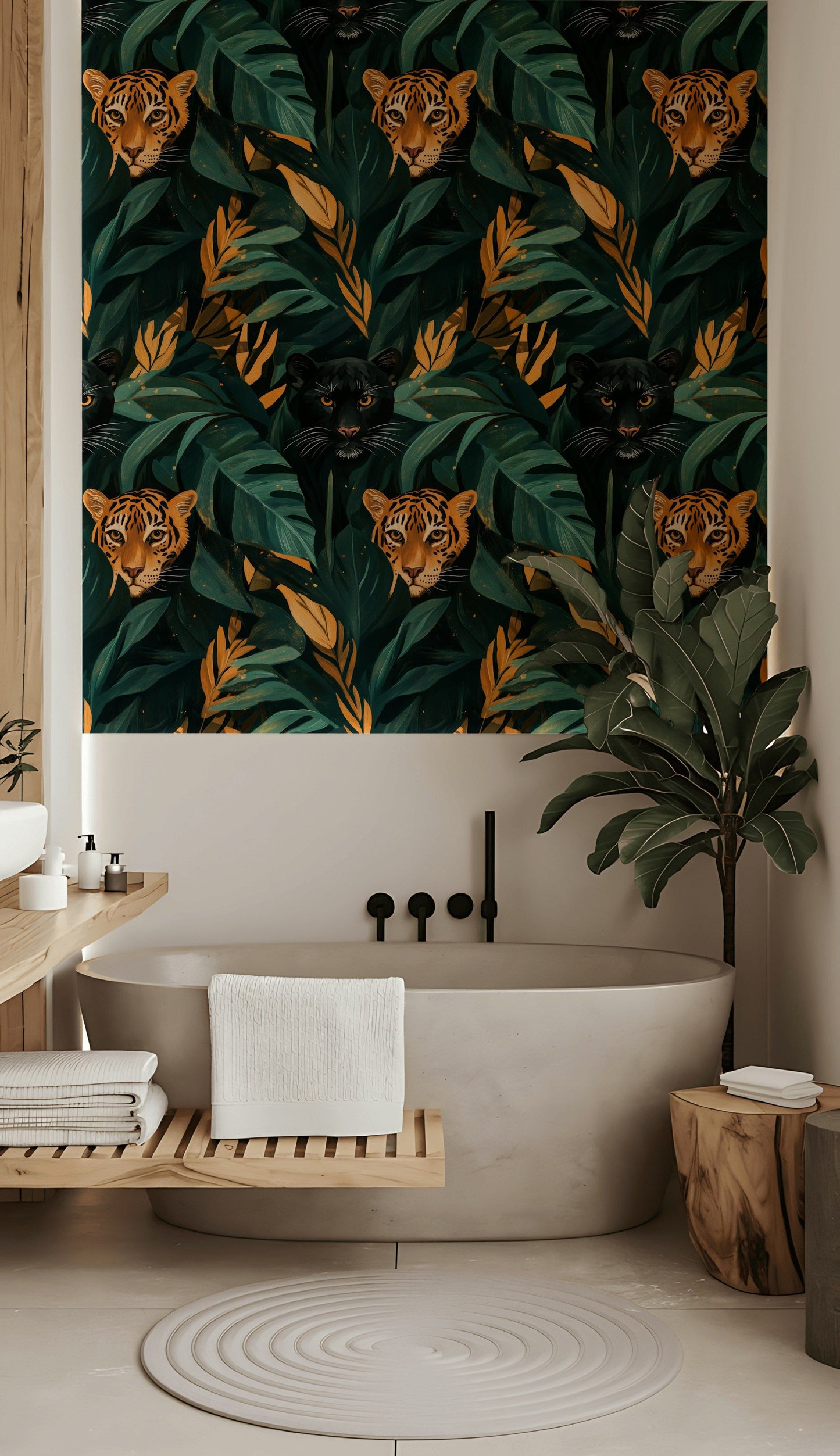 Tropical Jungle Cat Wallpaper Exotic Animal Wall Mural
