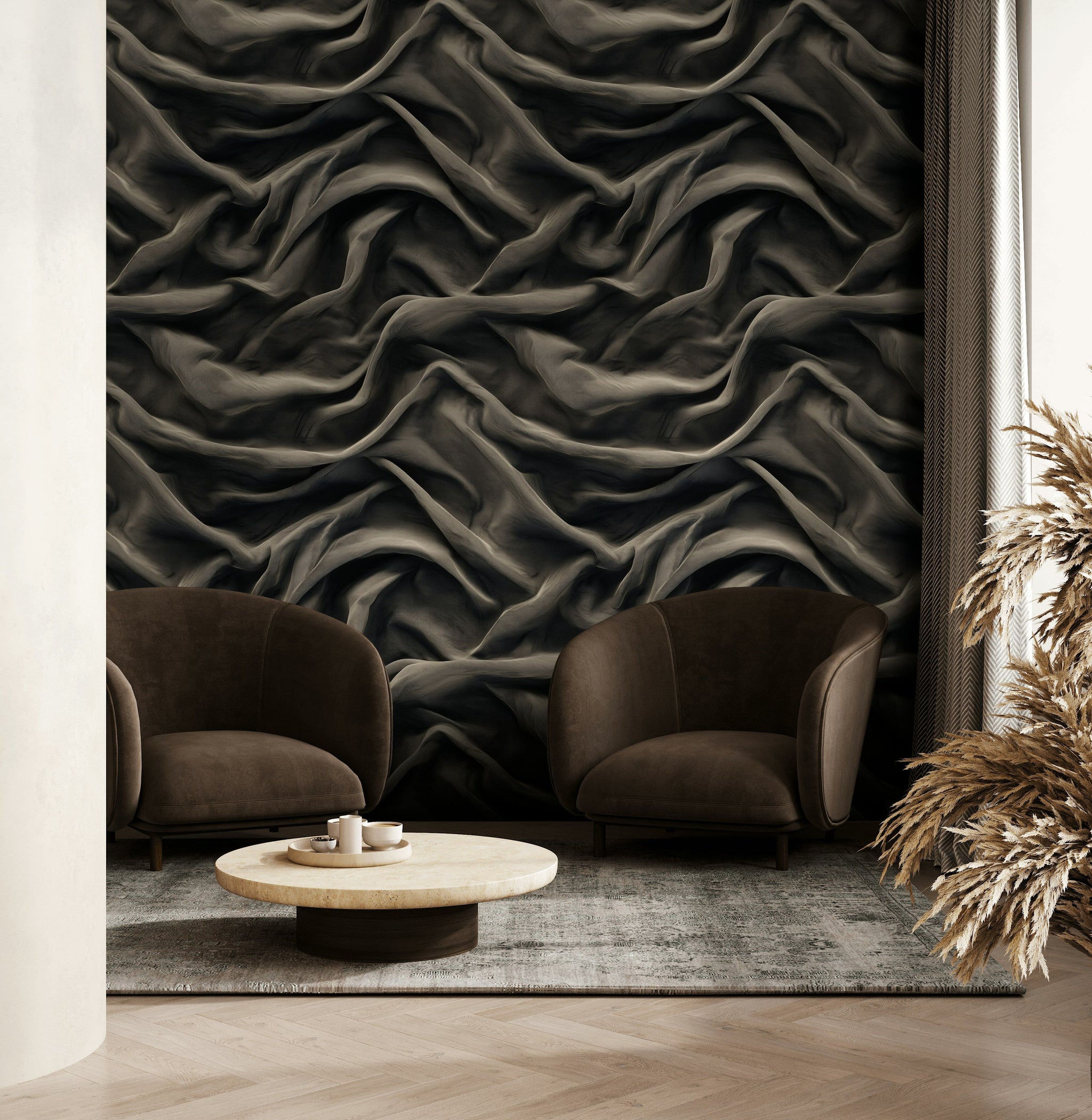 Dark Abstract Draped Texture Wallpaper