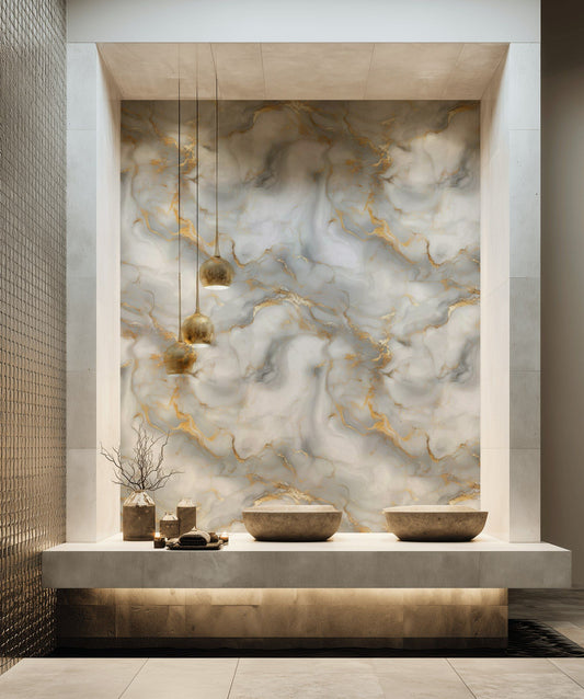 Gold Marble Wallpaper Abstract Mural Luxe Wall Decor