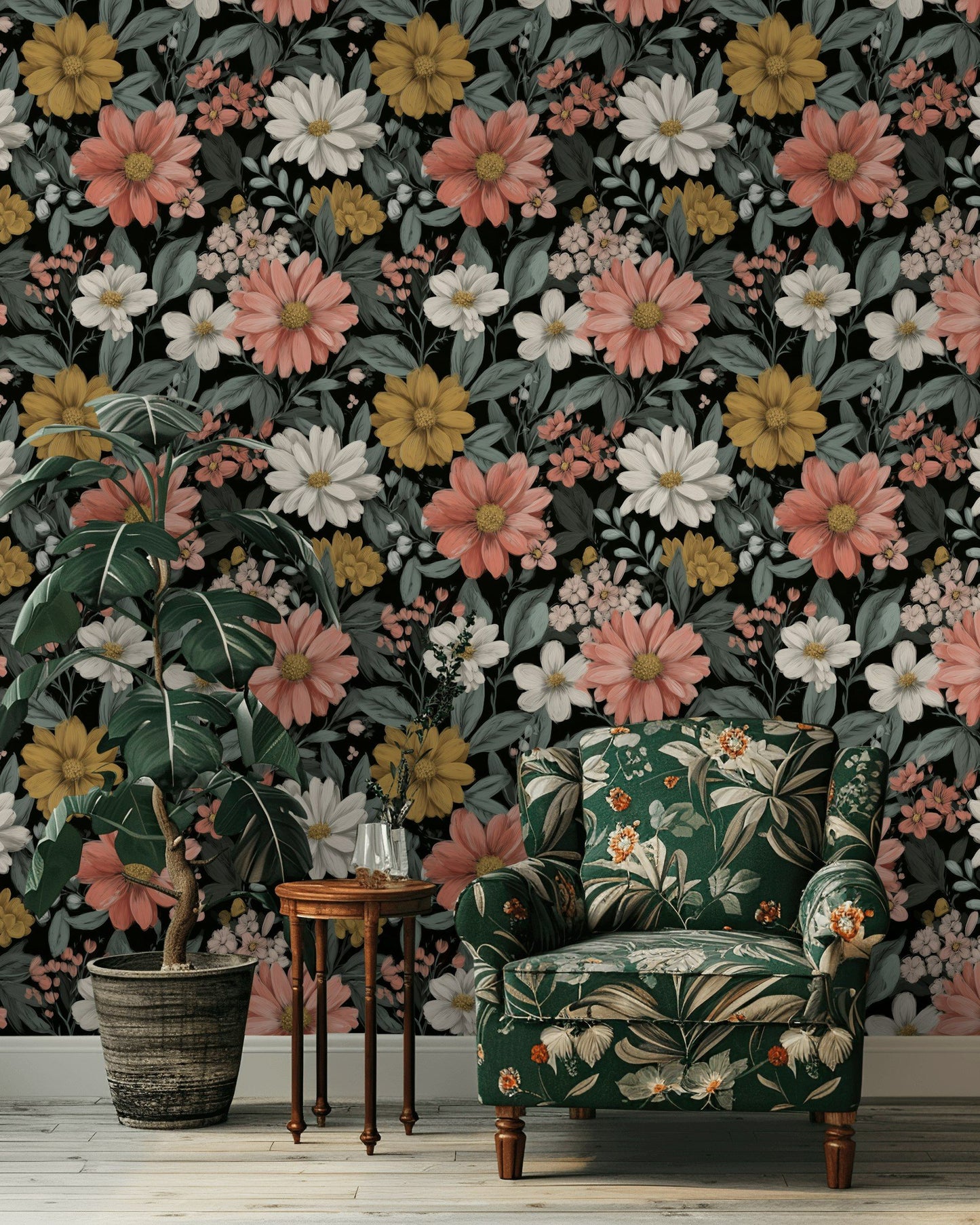 Wildflower Floral Wallpaper Garden Bloom Removable Wall Decor
