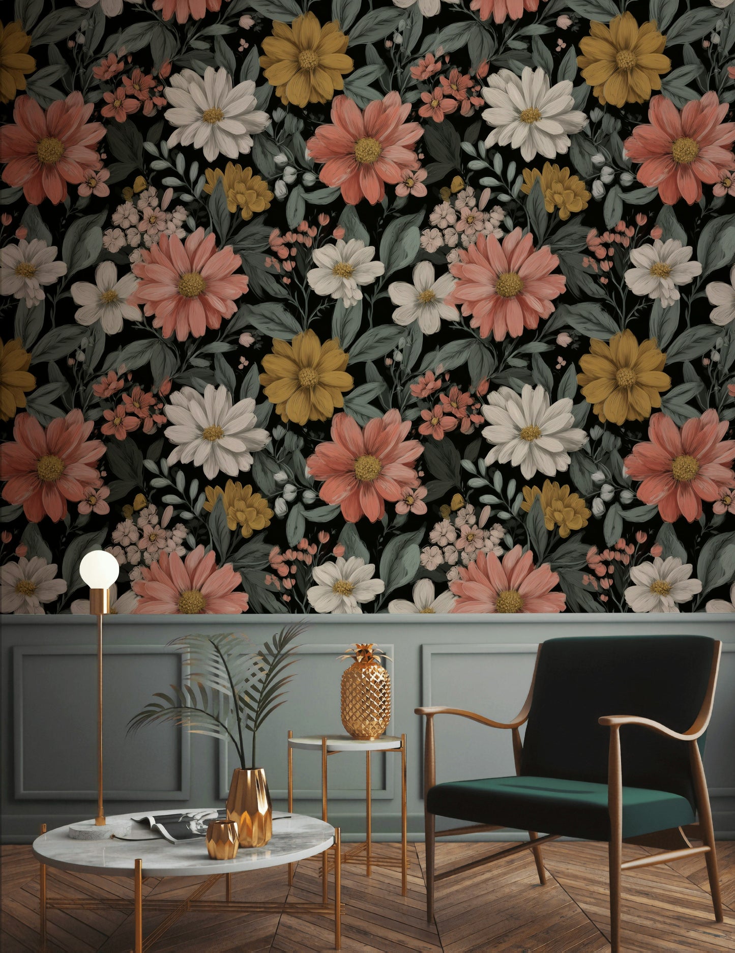 Wildflower Floral Wallpaper Garden Bloom Removable Wall Decor