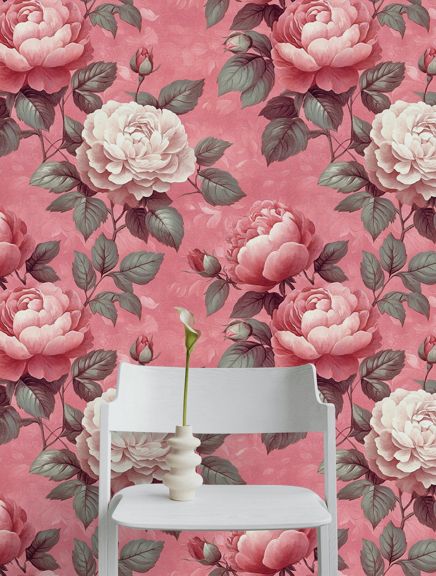Floral Wallpaper Rose Vintage Wall Mural