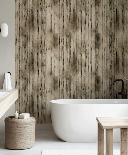 Textured Beige Vertical Stripes Abstract Wallpaper