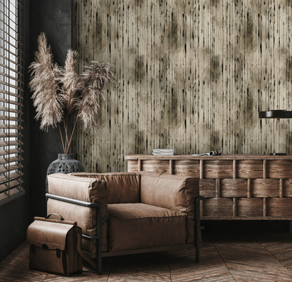 Textured Beige Vertical Stripes Abstract Wallpaper