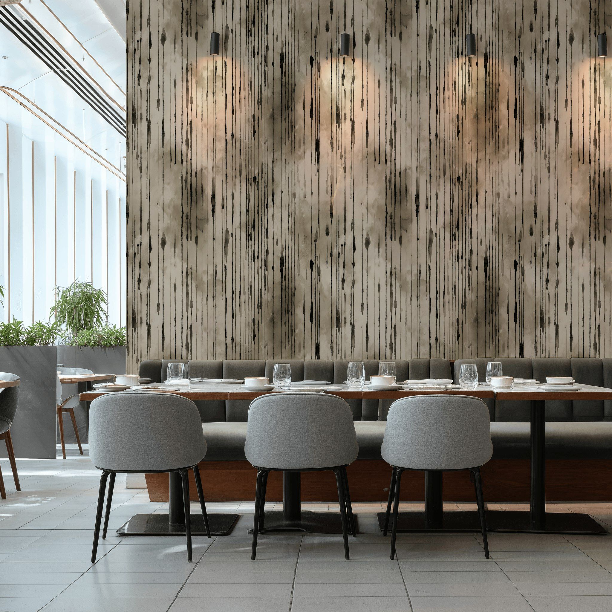 Textured Beige Vertical Stripes Abstract Wallpaper