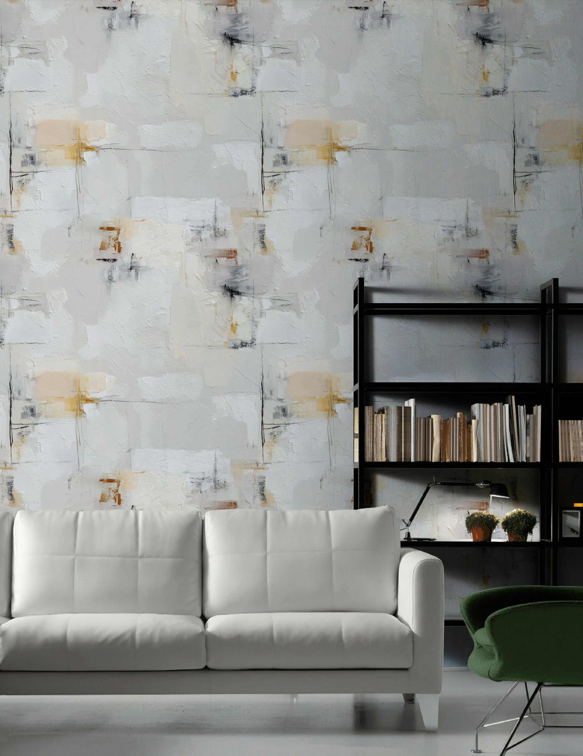 Cream and Gray Abstract Texture Wallpaper