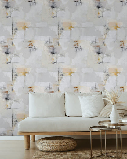 Cream and Gray Abstract Texture Wallpaper