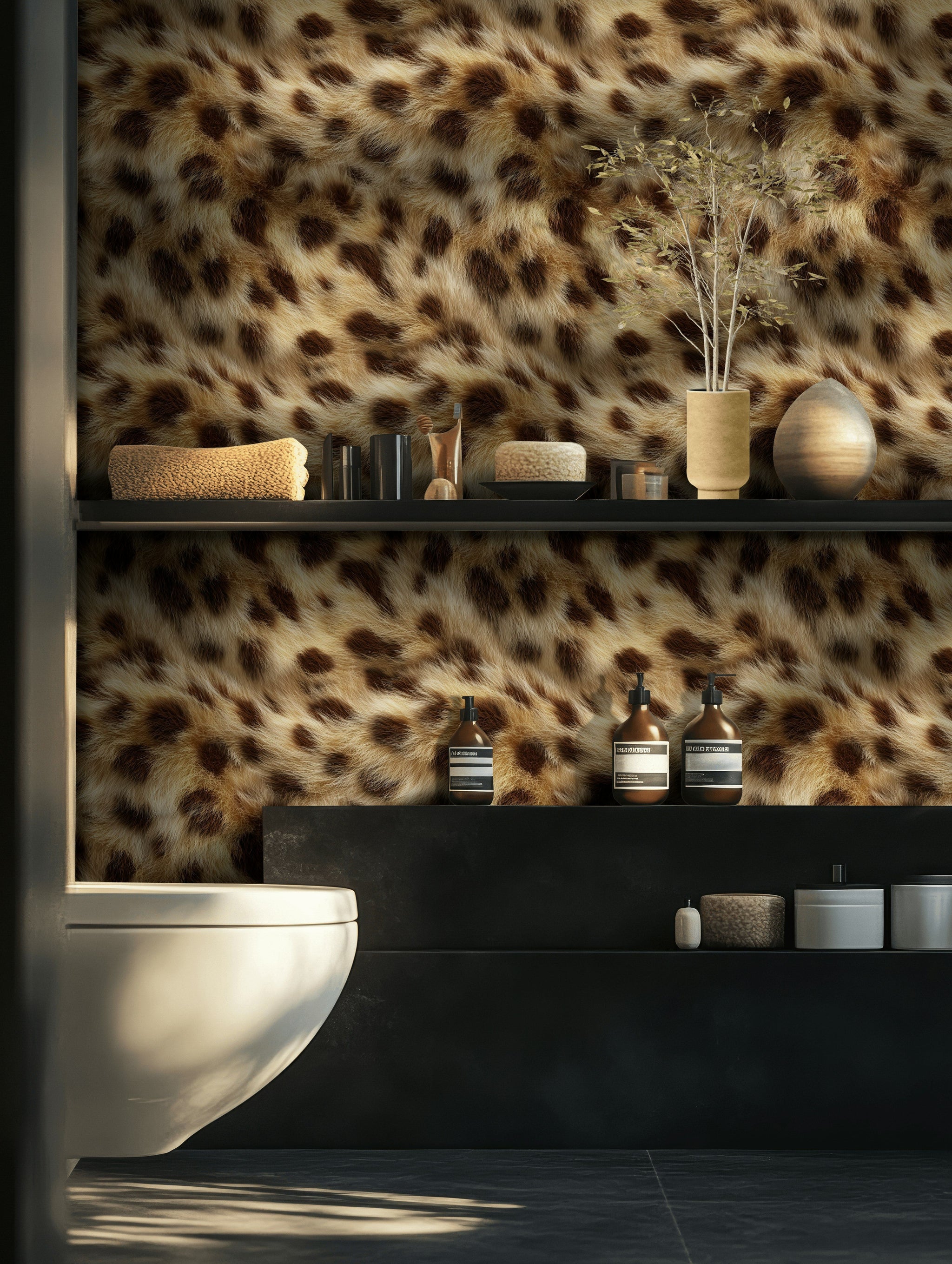 Warm Brown Leopard Print Wallpaper