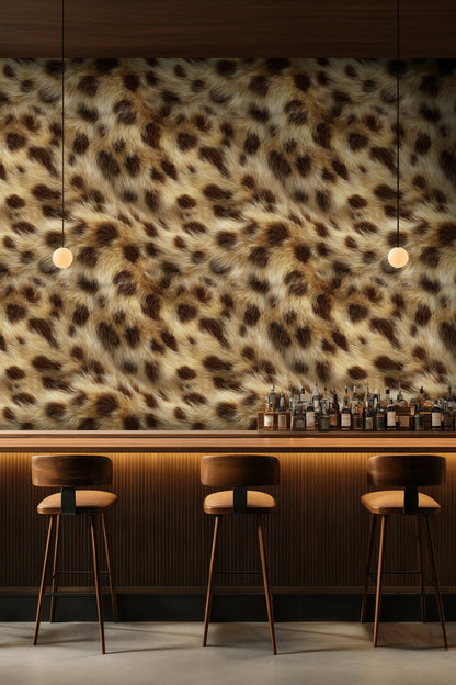 Warm Brown Leopard Print Wallpaper