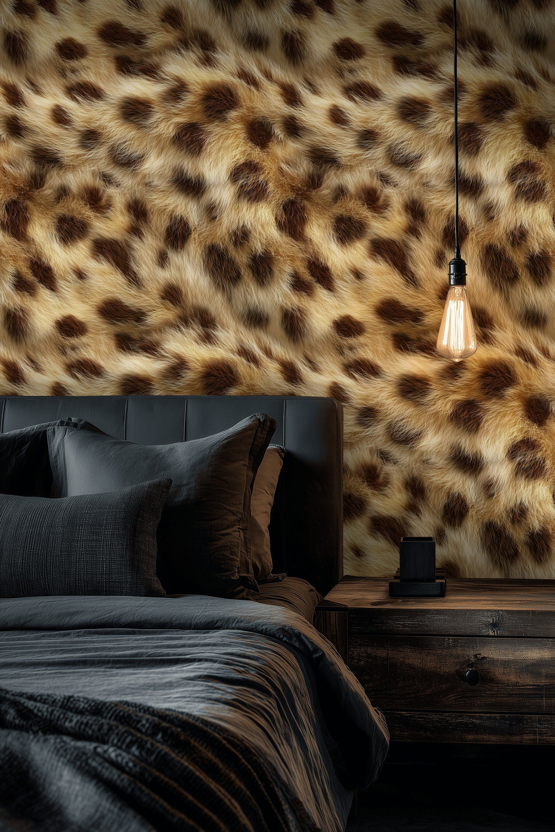 Warm Brown Leopard Print Wallpaper