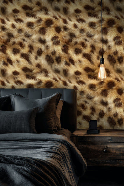 Warm Brown Leopard Print Wallpaper