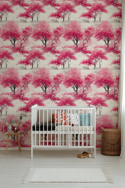 Bright Pink Cherry Blossom Wallpaper