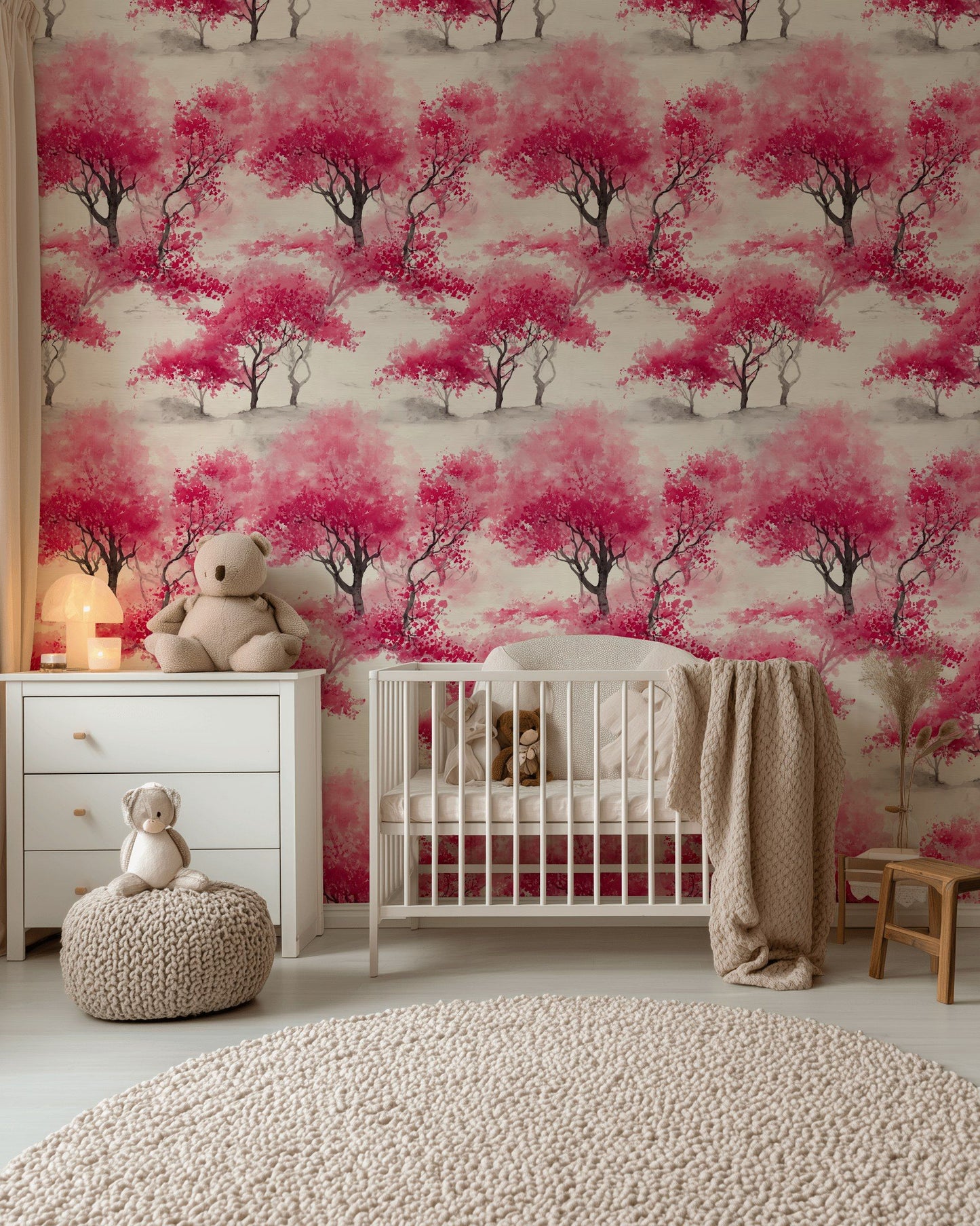 Cherry Blossom Wallpaper Watercolor Removable Decor