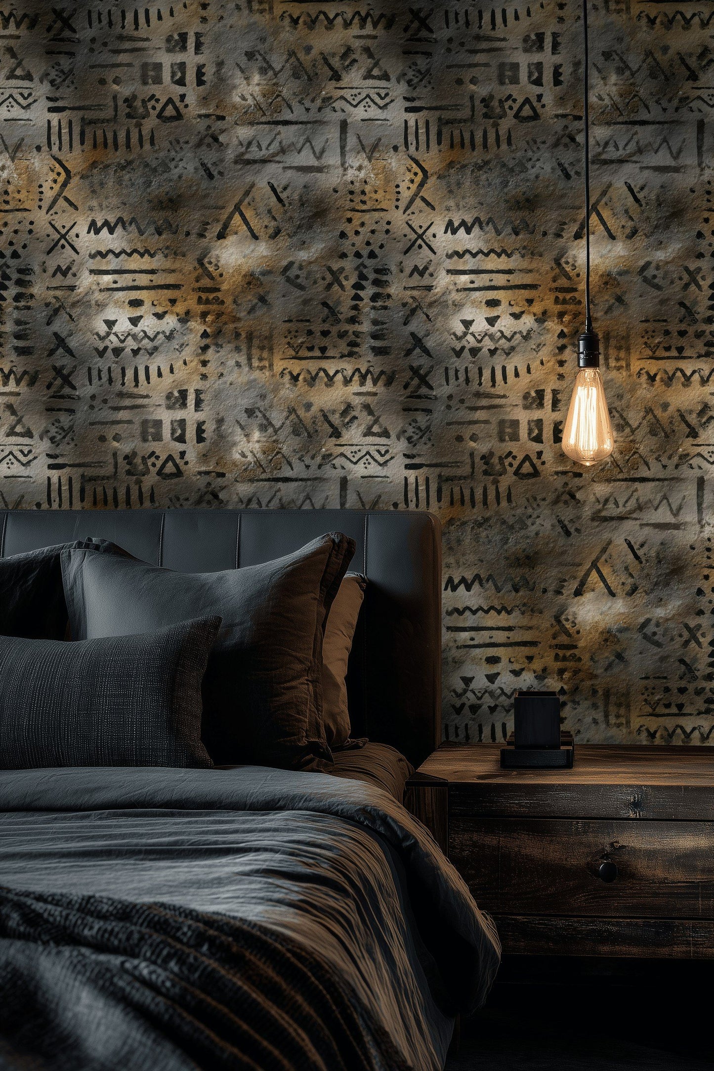 Tribal Mudcloth Wallpaper Earthy Removable Ethnic Wall Decor