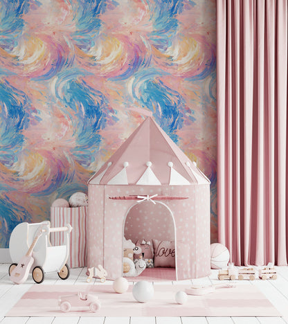 Pastel Swirl Abstract Pattern Wallpaper